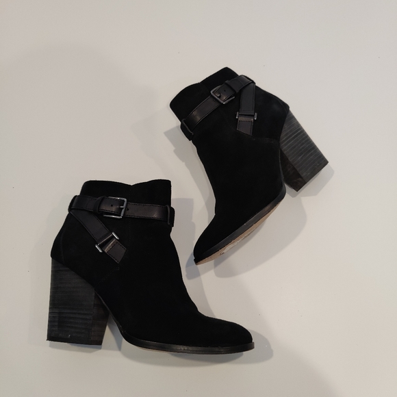 Cole Haan Minna Suede Leather Heel Ankle Boots - Picture 5 of 11